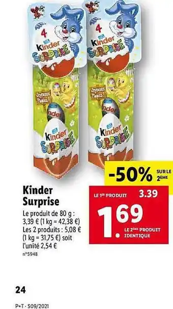 Lidl Kinder Surprise offre
