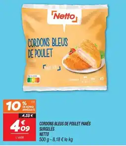 Netto Netto Cordons bleus de poulet panés offre
