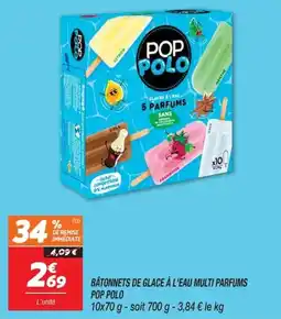 Netto POP POLO BÂTONNETS DE GLACE À L'EAU MULTI PARFUMS offre