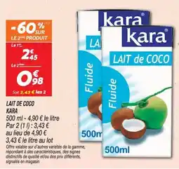 Netto kara LAIT de COCO offre
