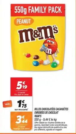 Netto M&M'S BILLES CHOCOLATÉES CACAHUÈTES ENROBÉES DE CHOCOLAT offre