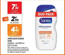 Netto Sanex Crème douche surgras offre