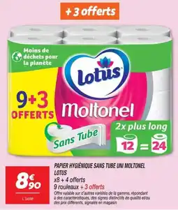 Netto Lotus Papier hygiénique sans tube uni moltonel offre