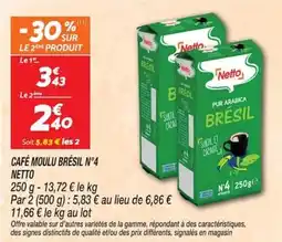 Netto Netto Café moulu Brésil N°4 offre