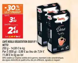 Netto Netto Café moulu dégustation doux N°1 offre