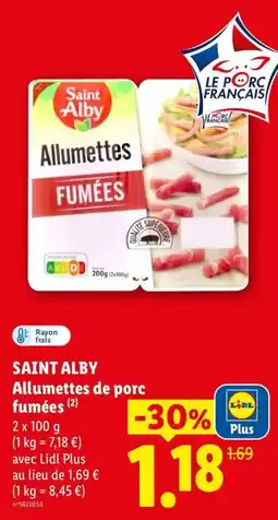 Lidl Saint Alby Allumettes de porc fumées offre
