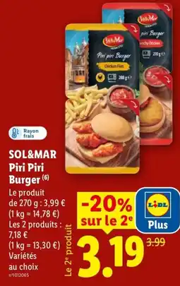 Lidl SOL&MAR Piri Piri Burger offre