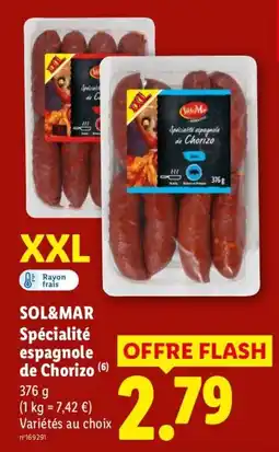 Lidl SOL&MAR Spécialité espagnole de Chorizo offre