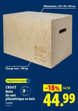 Lidl CRIVIT Boîte de saut pliométrique en bois offre