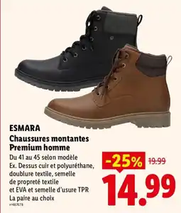 Lidl ESMARA Chaussures montantes Premium homme offre