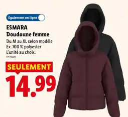 Lidl ESMARA Doudoune femme offre