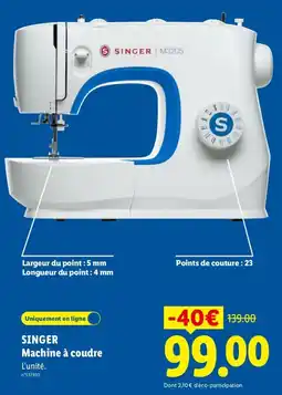 Lidl SINGER Machine à coudre offre