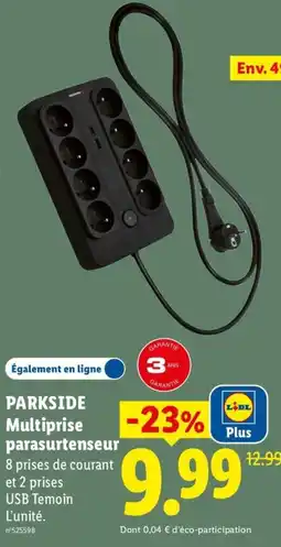 Lidl PARKSIDE Multiprise parasurtenseur offre