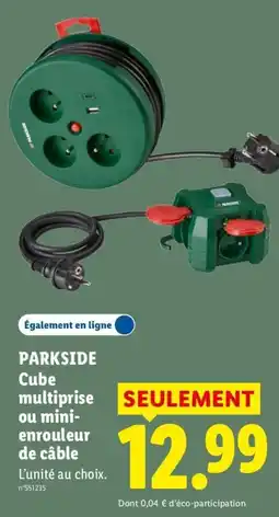 Lidl PARKSIDE Cube multiprise ou mini-enrouleur de câble offre