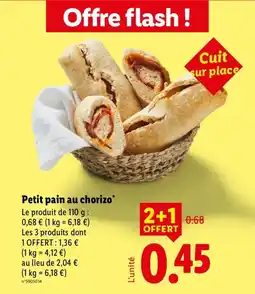 Lidl Petit pain au chorizo offre