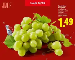 Lidl Raisin blanc sans pépin offre