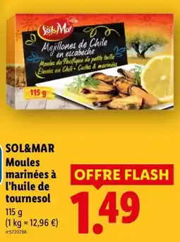 Lidl SOL&MAR Moules marinées à l'huile de tournesol offre