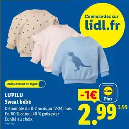Lidl LUPILU Sweat bébé offre