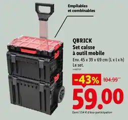 Lidl QBRICK Set caisse à outil mobile offre