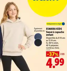 Lidl Esmara kids sweat à capuche enfant offre