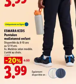 Lidl Esmara kids pantalon molletonne enfant offre