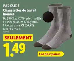 Lidl PARKSIDE Chaussettes de travail homme offre