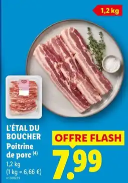 Lidl L'ÉTAL DU BOUCHER Poitrine de porc offre