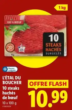 Lidl 10 steaks hachés de bœuf offre