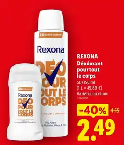 Lidl Rexona Déodorant pour tout le corps offre