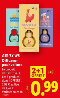 Lidl AIR BY W5 Diffuseur pour voiture offre