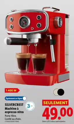 Lidl SILVERCREST Machine à expresso rétro offre