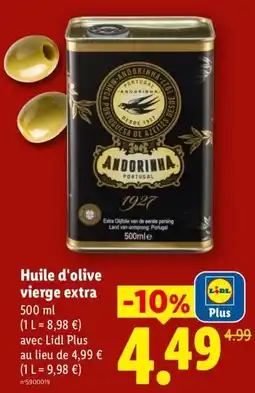 Lidl ANDORINHA Huile d'olive vierge extra offre