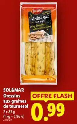 Lidl SOL&MAR Gressins aux graines de tournesol offre