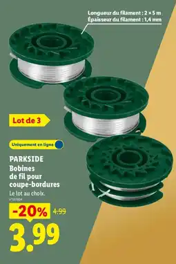 Lidl PARKSIDE Bobines de fil pour coupe-bordures offre