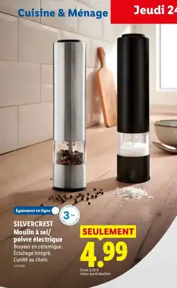 Lidl SILVERCREST Moulin à sel/poivre électrique offre