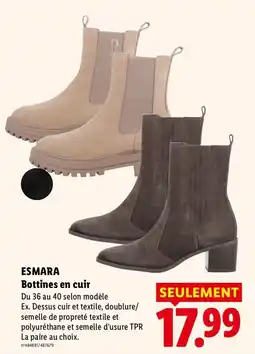 Lidl ESMARA Bottines en cuir offre