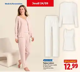 Lidl Pyjama 3 pièces offre