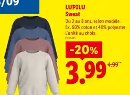 Lidl LUPILU Sweat offre