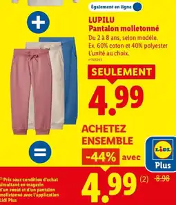 Lidl LUPILU Pantalon molletonné offre