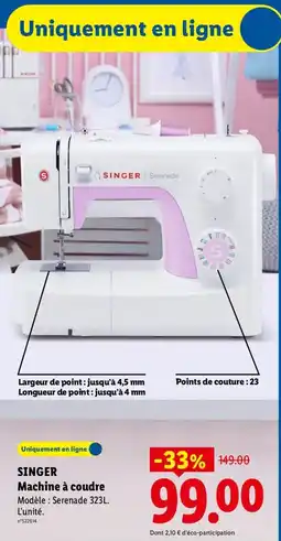 Lidl Singer machine à coudre offre