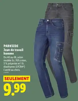 Lidl PARKSIDE Jean de travail homme offre