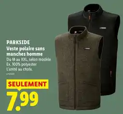 Lidl PARKSIDE Veste polaire sans manches homme offre