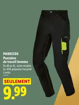 Lidl PARKSIDE Pantalon de travail homme offre