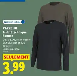 Lidl PARKSIDE T-shirt technique homme offre