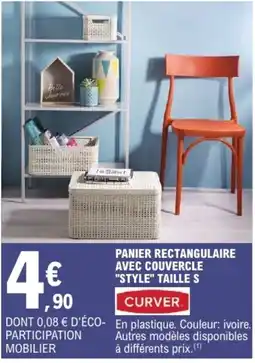 E.Leclerc CURVER PANIER RECTANGULAIRE AVEC COUVERCLE offre