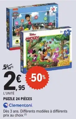 E.Leclerc Clementoni Puzzle 24 Pièces offre