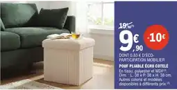 E.Leclerc POUF PLIABLE ÉCRU COTELÉ offre
