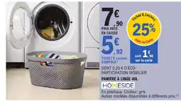 E.Leclerc HOMESIDE Panière à linge 40L offre