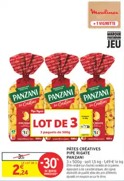Intermarché Contact Panzani Pâtes créatives Pipe rigate offre