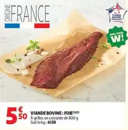 Auchan VIANDE BOVINE : FOIE offre